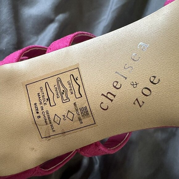 Chelsea & Zoe‎ Women Hot Pink Zip Up The Back Tie on The Ankle 3 Inch Heel Sz 8 - Picture 8 of 8